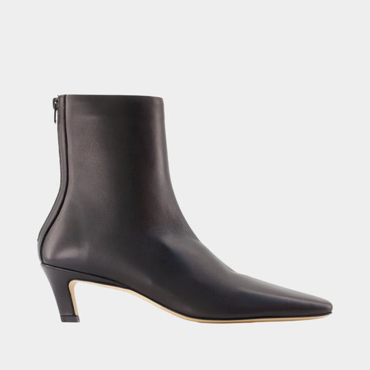 Bottines Mid Heel - TOTEME - Cuir - Noir