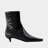 Bottines Slim Croco - TOTEME - Cuir - Noir