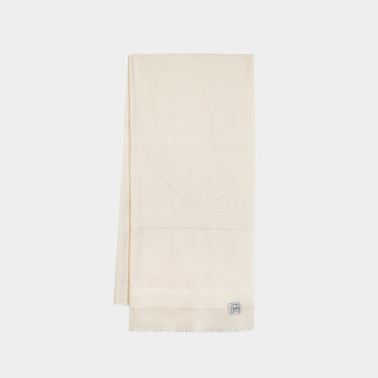 Écharpe Monogramme Twill - TOTEME - Laine - Blanc