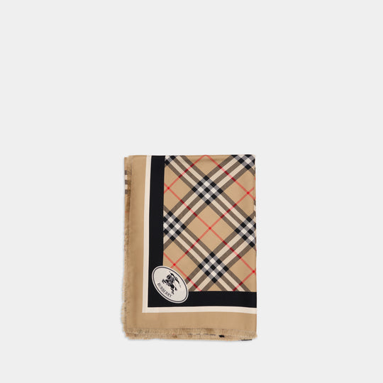 Écharpe Medium Check - Burberry - Soie - Beige