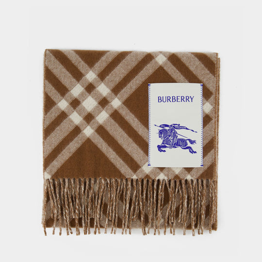 Écharpe Mu 168x30 Tbar Bias Chk - Burberry - Cachemire - Marron