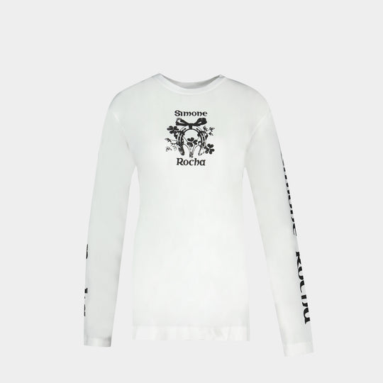 T-Shirt Coming Up Roses - Simone Rocha - Coton - Blanc