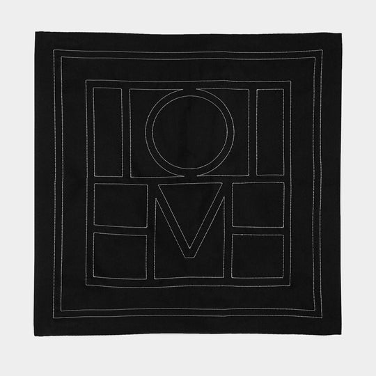 Écharpe Embroidered Monogramme - TOTEME - Soie - Noir