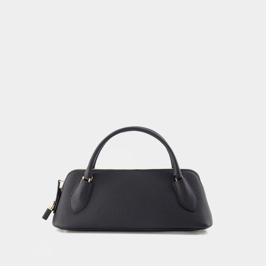 Sac À Main Lock Top Handle - Tory Burch - Cuir - Noir