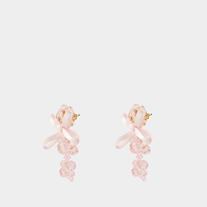 Boucles D'oreilles Petite Bow - Simone Rocha - Crystal - Rose