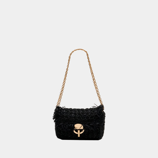 Sac À Bandoulière Moon Moyen - Vanessa Bruno - Raphia - Multi