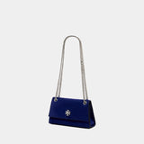 Sac À Main Kira Turnlock Mini - Tory Burch - Cuir - Bleu