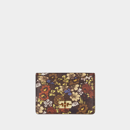 Porte Carte Bou - Ganni - Synthétique - Marron