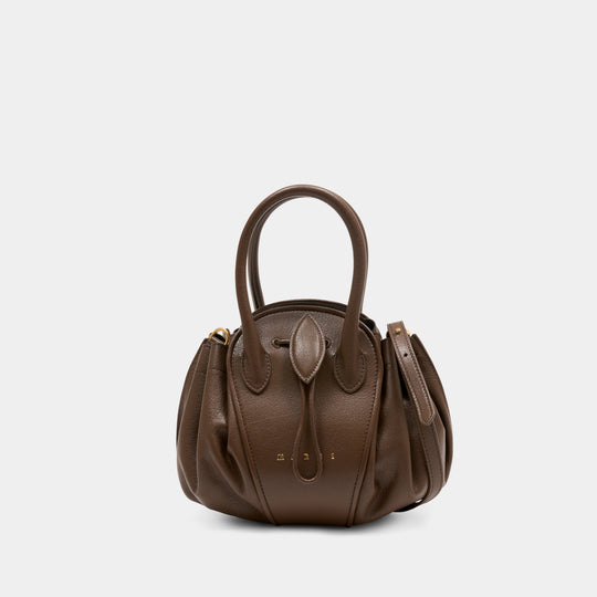 Sac Porté Épaule Tulipea Small - Marni - Cuir - Marron