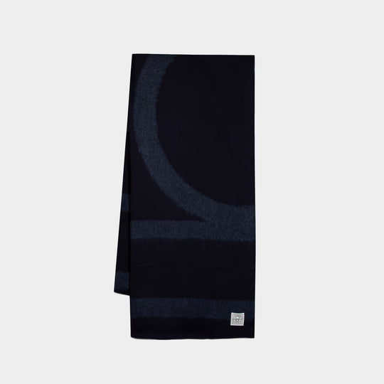 Écharpe Monogramme Twill - TOTEME - Laine - Bleu