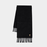 Écharpe Ami De Coeur Patch - AMI Paris - Laine - Noir