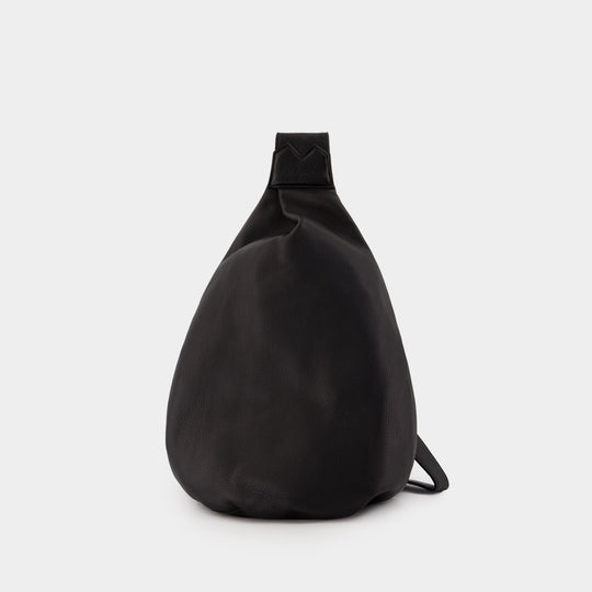 Sac À Bandoulière Tuck Sling M - YOHJI YAMAMOTO - Cuir - Noir