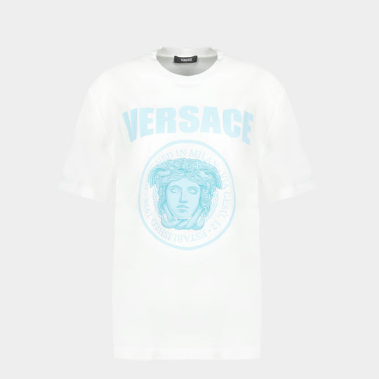 T Shirt Medusa Rock - Versace - Coton - Blanc