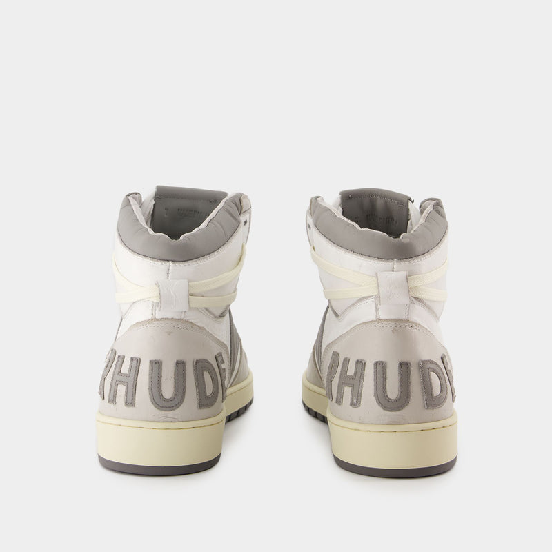 Sneakers Rhecess Hi - Rhude - Cuir - Blanc/Gris