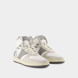 Sneakers Rhecess Hi - Rhude - Cuir - Blanc/Gris