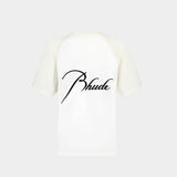 T-Shirt Raglan - Rhude - Coton - Blanc