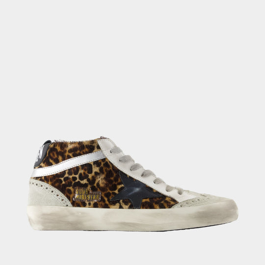Sneakers Mid Star - Golden Goose Deluxe Brand - Cuir - Beige