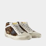 Sneakers Mid Star - Golden Goose Deluxe Brand - Cuir - Beige