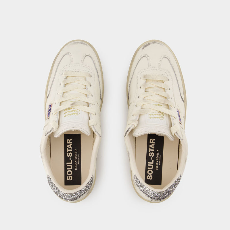 Sneakers Soul Star - Golden Goose Deluxe Brand - Cuir - Blanc/Argenté