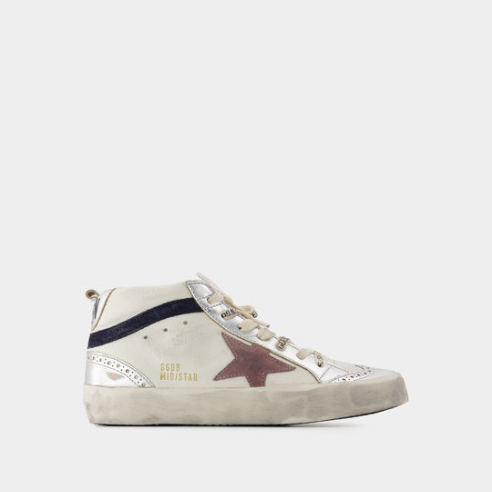 Sneakers Mid Star - Golden Goose Deluxe Brand - Cuir - Blanc