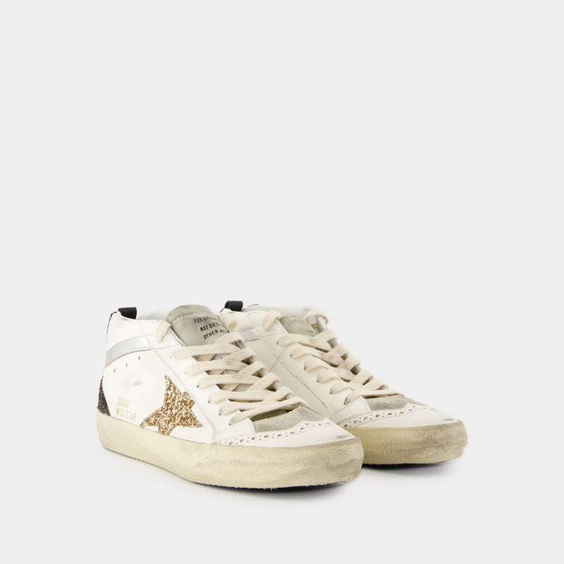 Sneakers Mid Star - Golden Goose Deluxe Brand - Cuir - Blanc