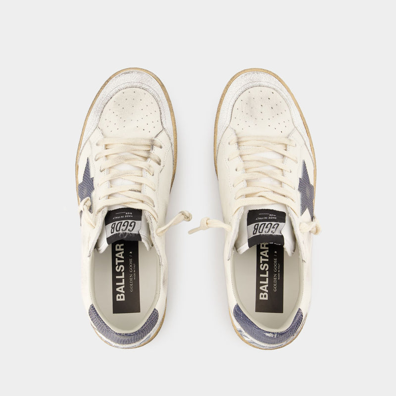 Sneakers Ballstar - Golden Goose Deluxe Brand - Cuir - Blanc/Bleu