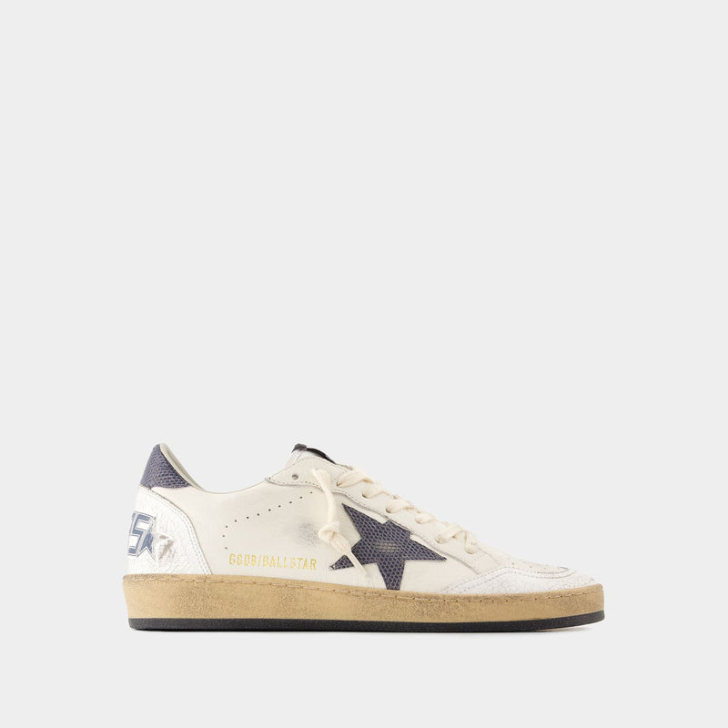 Sneakers Ballstar - Golden Goose Deluxe Brand - Cuir - Blanc/Bleu