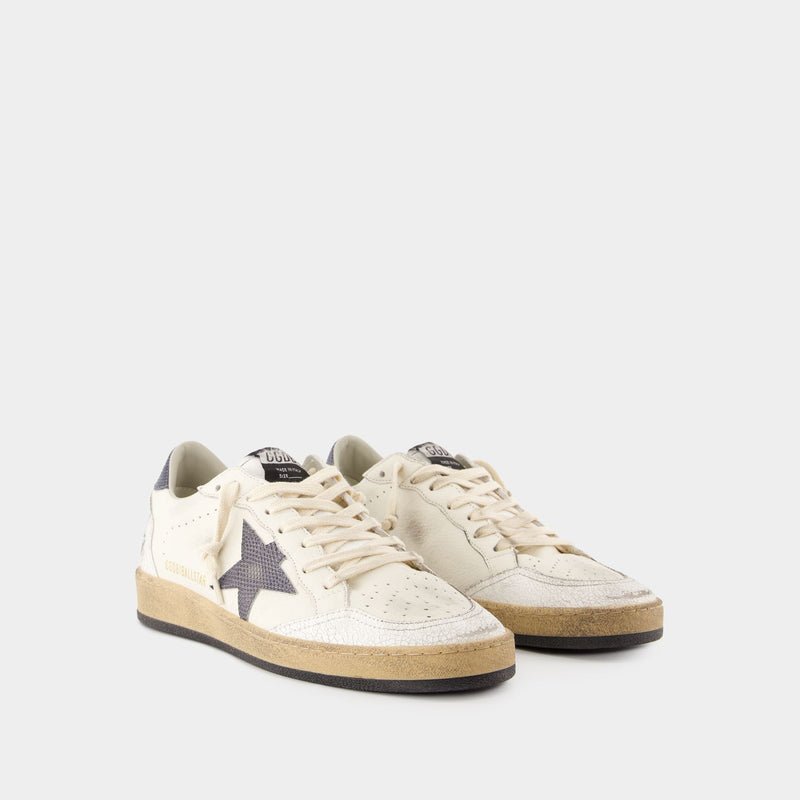 Sneakers Ballstar - Golden Goose Deluxe Brand - Cuir - Blanc/Bleu