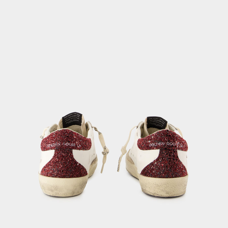 Sneakers Super Star Golden Goose Deluxe Brand Cuir Blanc/Bordeau