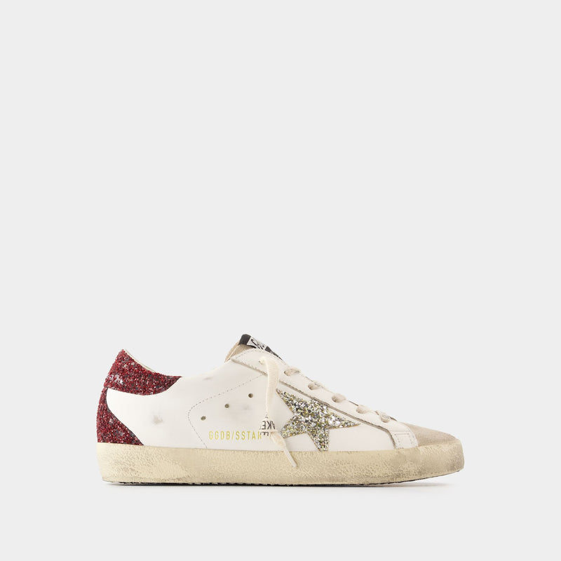 Sneakers Super Star Golden Goose Deluxe Brand Cuir Blanc/Bordeaux