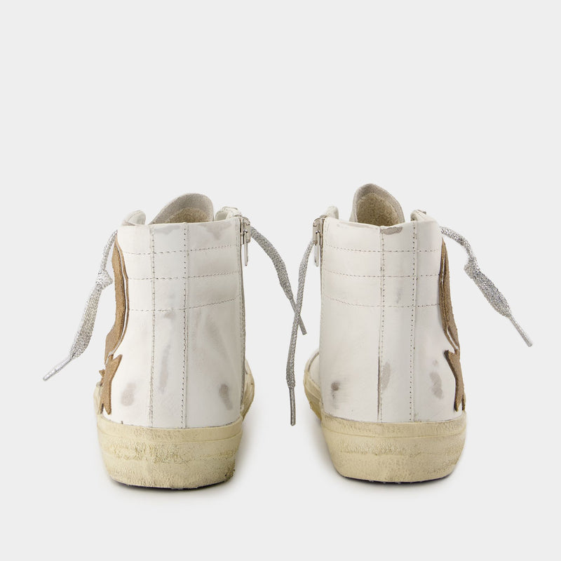 Sneakers Slide - Golden Goose Deluxe Brand - Cuir - Blanc