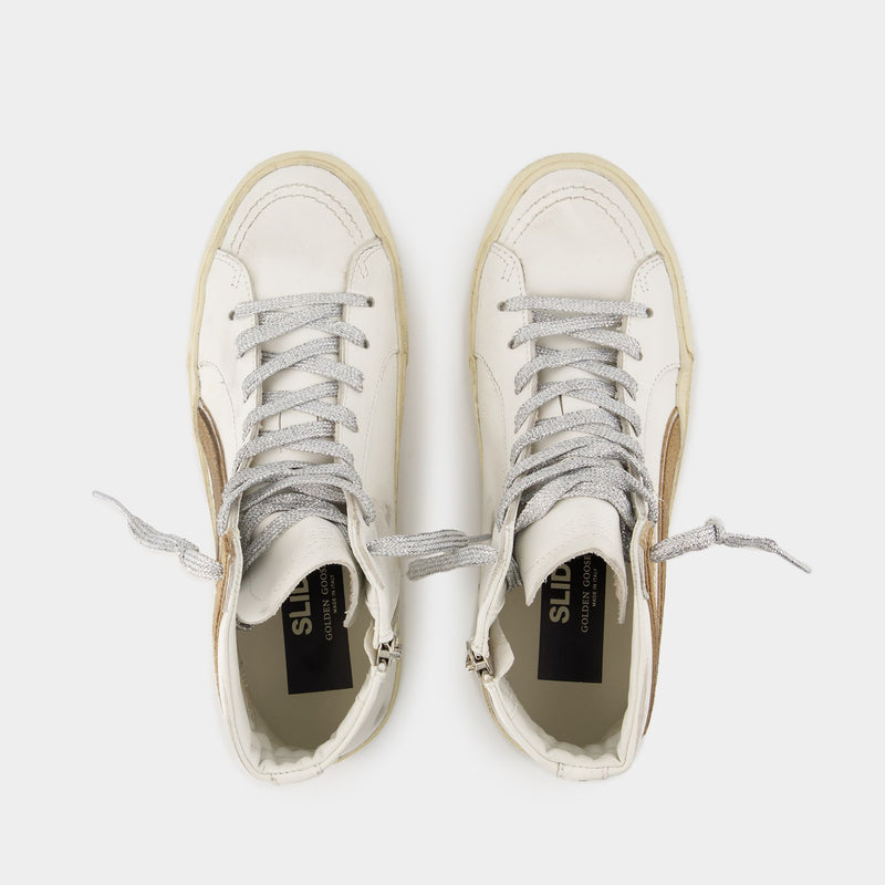 Sneakers Slide - Golden Goose Deluxe Brand - Cuir - Blanc