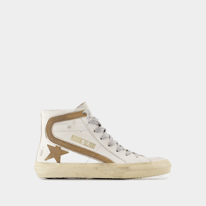 Sneakers Slide - Golden Goose Deluxe Brand - Cuir - Blanc