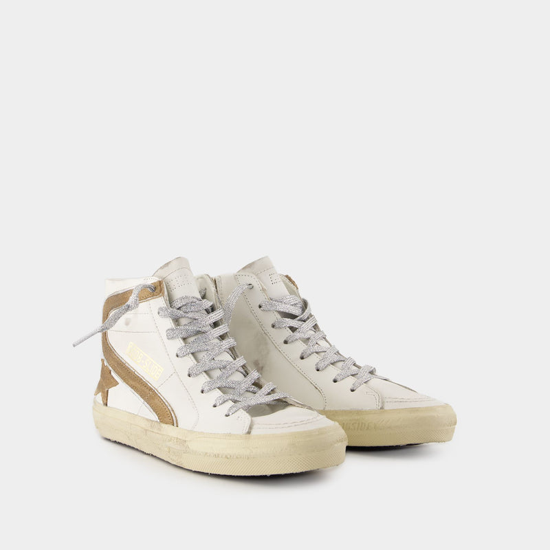 Sneakers Slide - Golden Goose Deluxe Brand - Cuir - Blanc