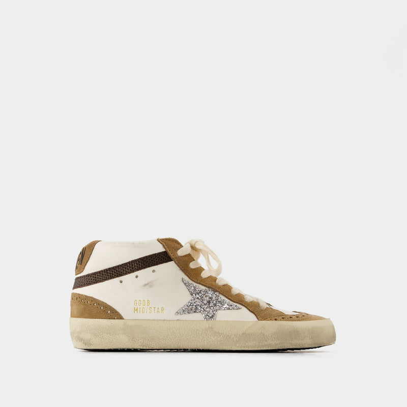 Sneakers Mid Star - Golden Goose Deluxe Brand - Cuir - Blanc