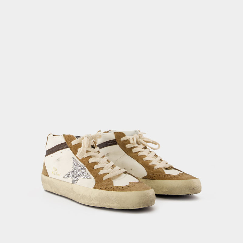 Sneakers Mid Star - Golden Goose Deluxe Brand - Cuir - Blanc