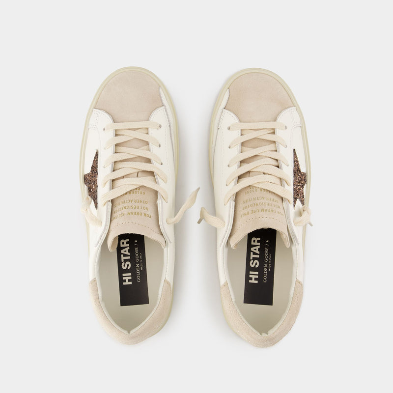 Sneakers Hi Star - Golden Goose Deluxe Brand - Cuir - Blanc/Beige