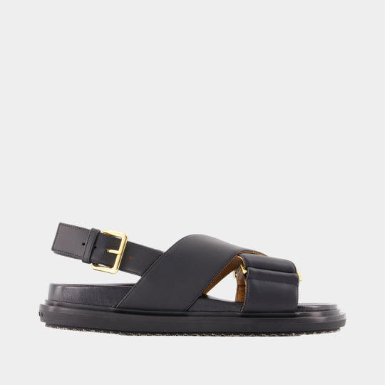 Sandales Fb Criscross - Marni - Cuir - Noir