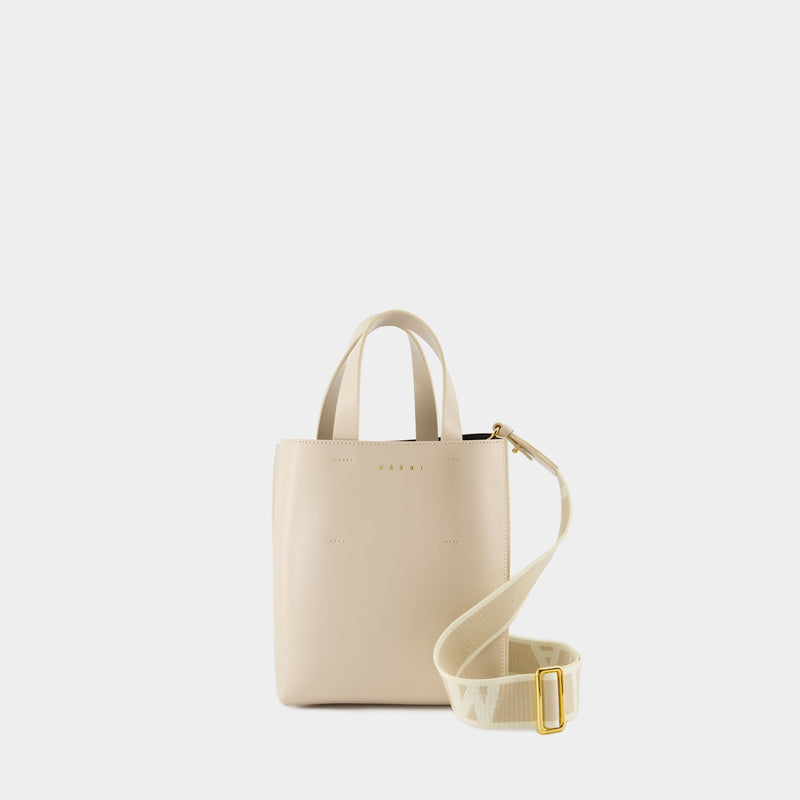 Cabas Museo Mini - Marni - Cuir - Beige