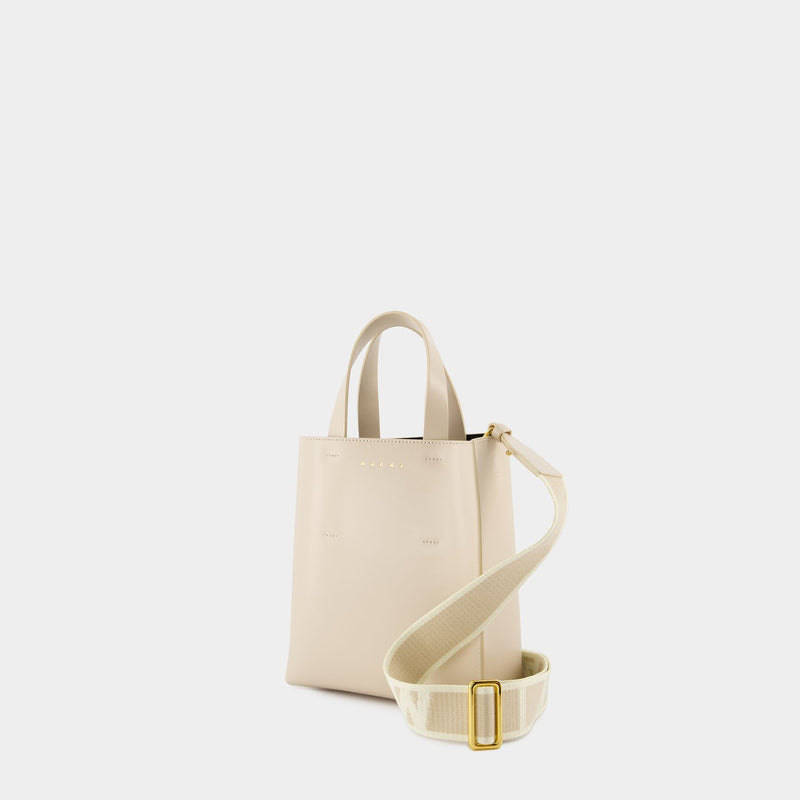 Cabas Museo Mini - Marni - Cuir - Beige