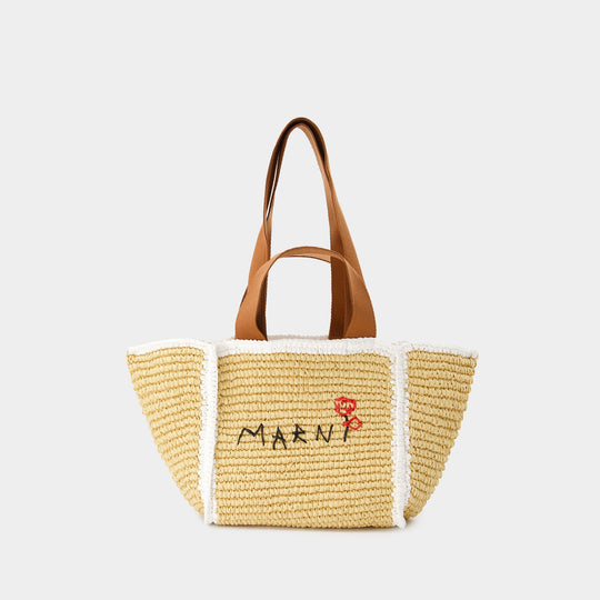 Sac Porté Épaule Sillo Small - Marni - Synthétique - Beige