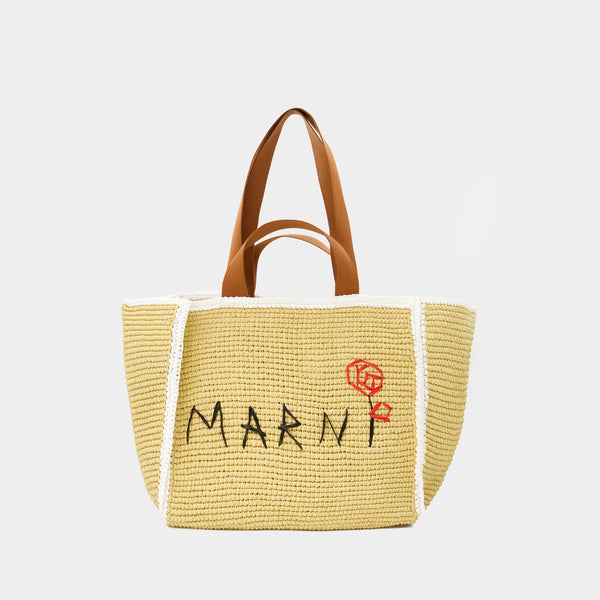 Sac Porté Épaule Sillo Medium - Marni - Synthétique - Beige