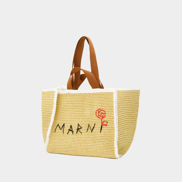 Sac Porté Épaule Sillo Medium - Marni - Synthétique - Beige