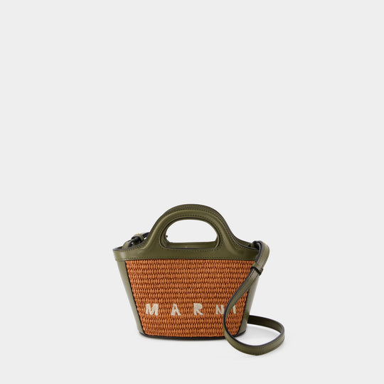 Sac À Main Tropicalia Micro - Marni - Coton - Brick/Olive