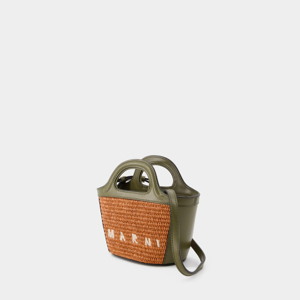 Sac À Main Tropicalia Micro - Marni - Coton - Brick/Olive