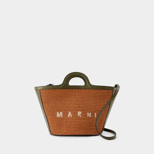Sac À Main Tropicalia Small - Marni - Coton - Brick/Olive