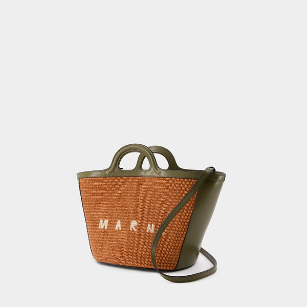 Sac À Main Tropicalia Small - Marni - Coton - Brick/Olive