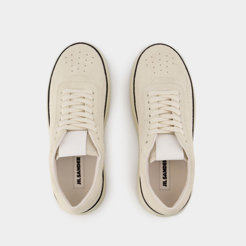 Sneakers Low - Jil Sander - Cuir - Porcelaine