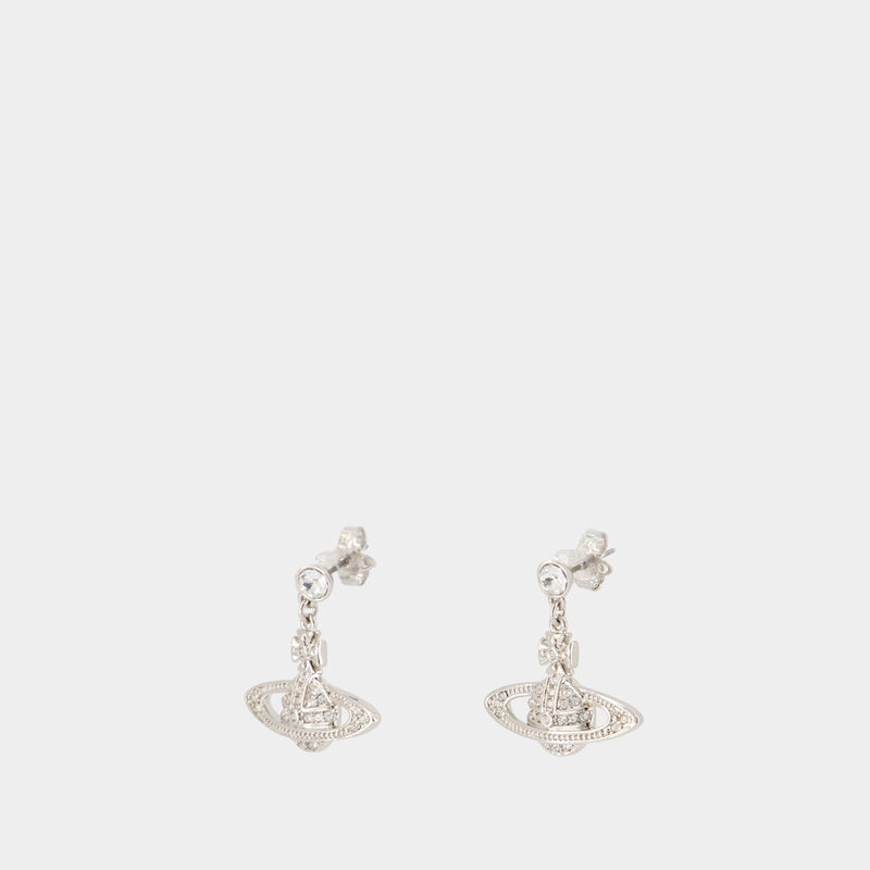 Boucles D'oreilles Mini Relief Drop - Vivienne Westwood - Métal - Gris