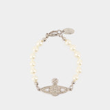 Bracelet Mini Bas Relief - Vivienne Westwood - Métal - Gris